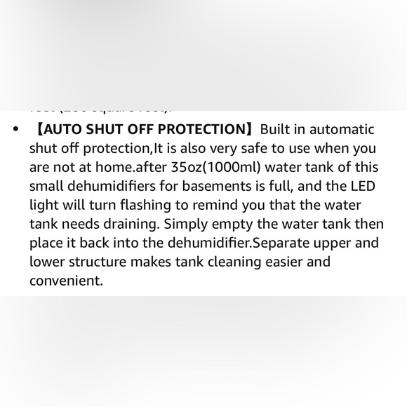 35oz Bathroom Dehumidifier Portable Small Dehumidifier with Auto Defrost - Picture 11 of 11
